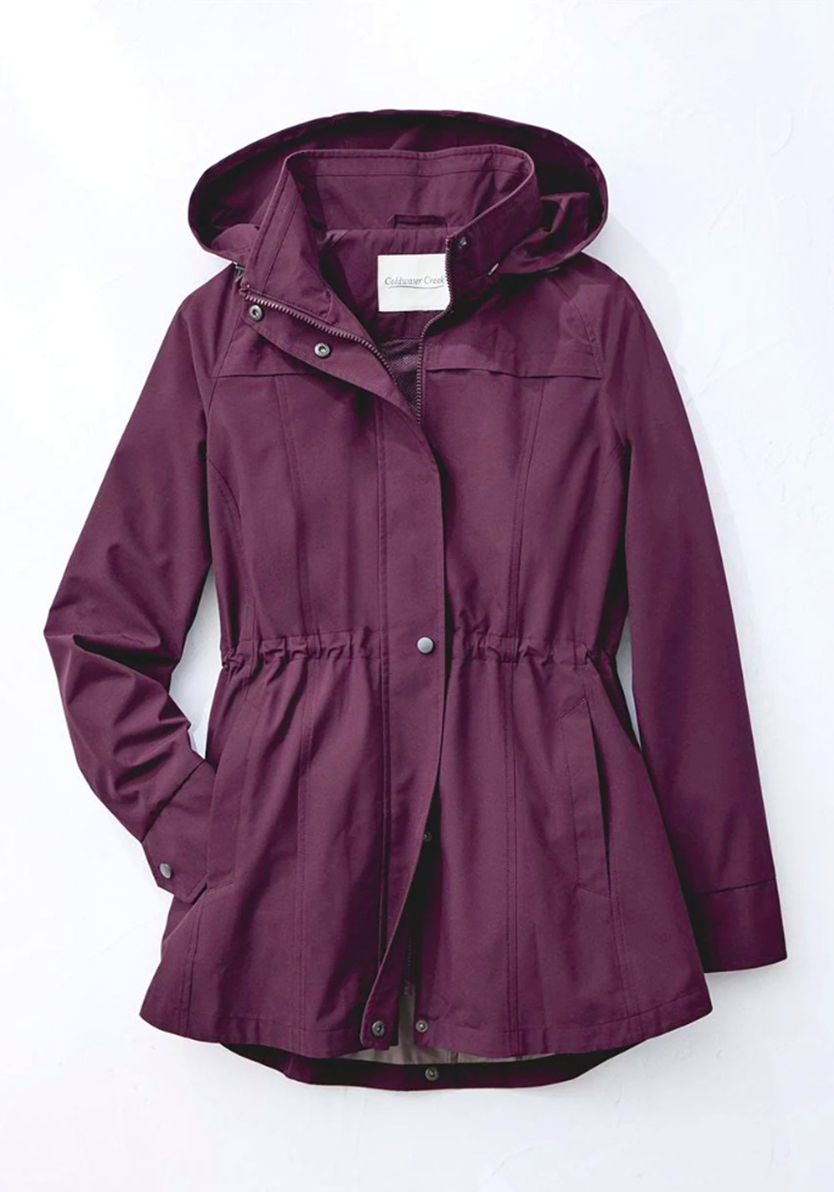 NEW COLDWATER CREEK WINE BURGUNDY PLUM PACK-IT RAIN RESISTANT JACKET SZ S